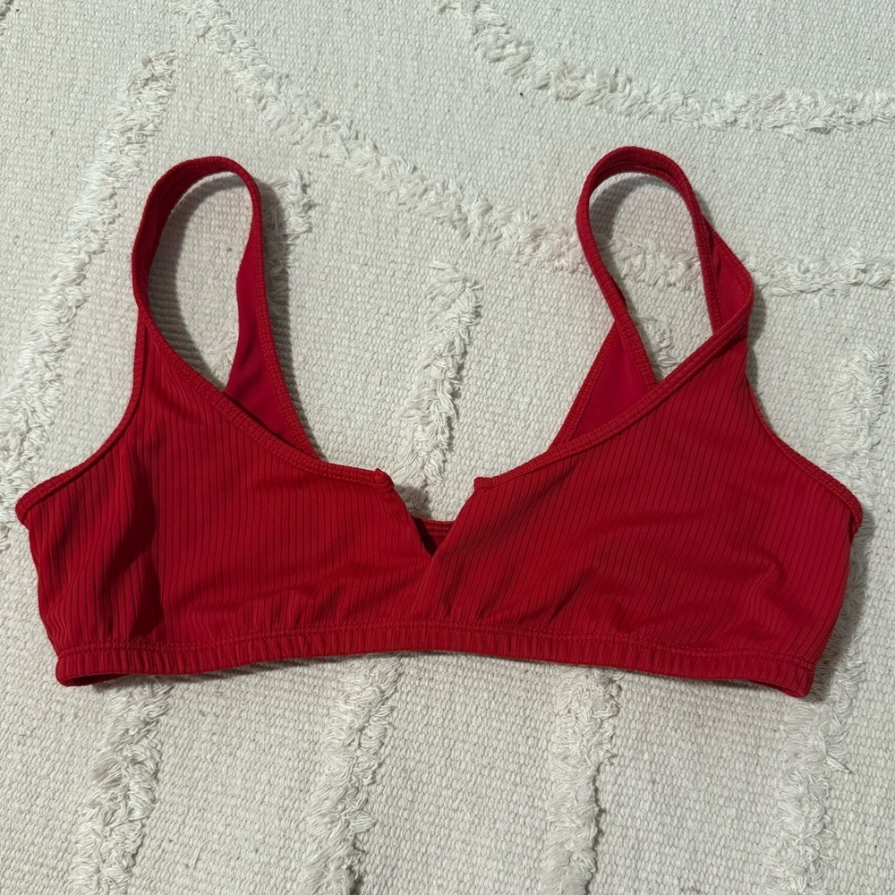 Red Ribbed Women's bikini‎ top LA HEARTS Small​